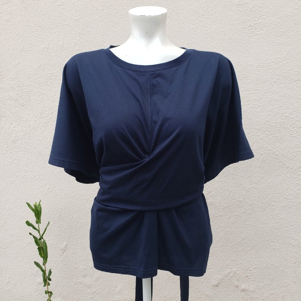 Navy blue wrap top